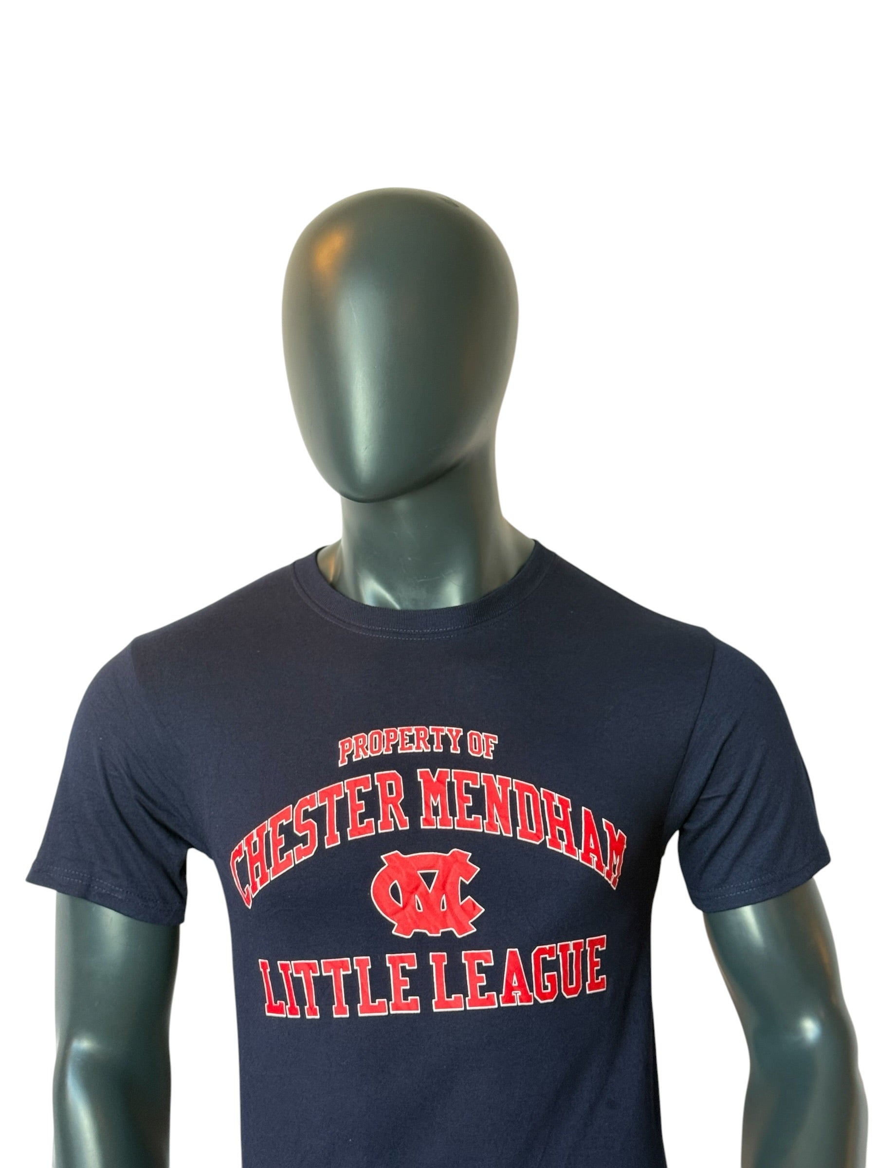 Chester Mendham Vintage Retro Little League T Shirt Navy Blue Heavy Cotton Graphic Tee